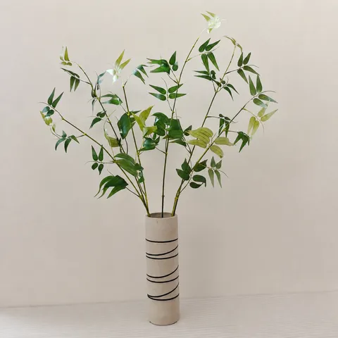 Artificial Bamboo Leaves Branch Silk Plant Green Foliage For Home Tea Room Office Wedding Party Decor