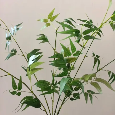 Artificial Bamboo Leaves Branch Silk Plant Green Foliage For Home Tea Room Office Wedding Party Decor