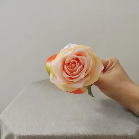 Artificial Silk Rose Flower Heads French Rolled Edge Fake Flowers For Cake Decoration Hat DIY Craft Home Party Decor