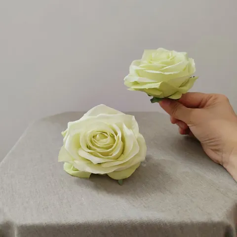 Artificial Silk Rose Flower Heads French Rolled Edge Fake Flowers For Cake Decoration Hat DIY Craft Home Party Decor