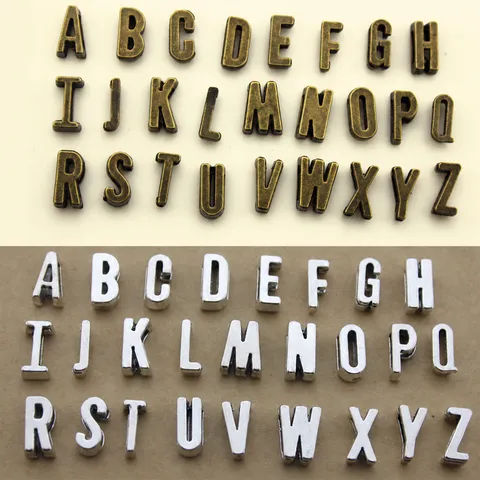 Antique Silver Bronze Alloy Letter Charms Flat Hole Alphabet Pendants DIY Jewelry Making Handcrafted Bracelets Necklaces