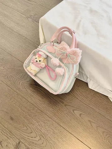 Sac ita transparent de mode pour femmes et sac bandoulière nuage mignon en cuir PU Petit sac carré Sac à main d'épaule décontracté