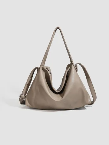 Sac Cabas Souple en Cuir PU Mode pour Femmes Grande Capacité Minimaliste Sac à Bandoulière Décontracté