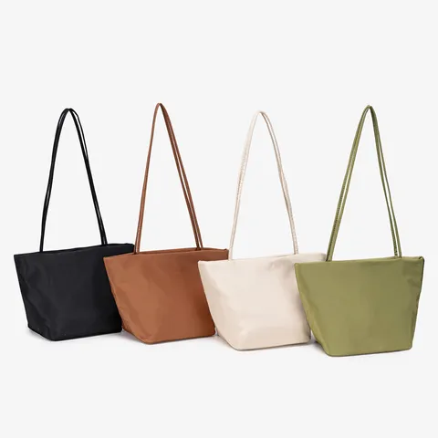 Sac Bandoulière Hobo en Tissu Léger de Couleur Bonbon Décontracté Mode Polyvalent Slouchy Tote Seau Pour Femmes
