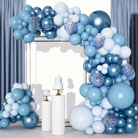 Blauwe Ballonboogset Met Latex Pailletten Ballonnen Voor Verjaardag Feest Bruiloft Oude Jaars Avond Decoratie