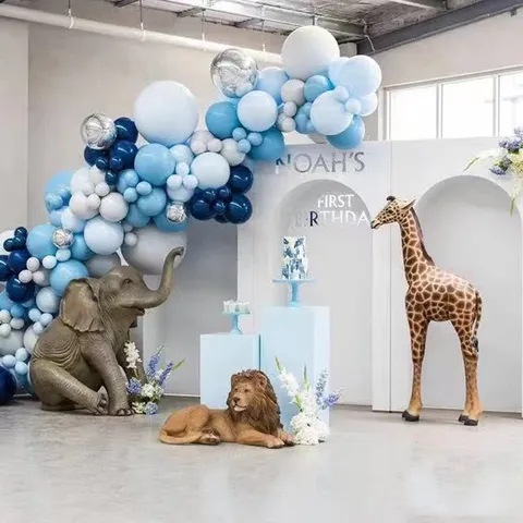 Balloon Garland Arch Kit Blue White Metallic Balloons Confession Party Decoration Birthday Wedding Anniversary Supplies