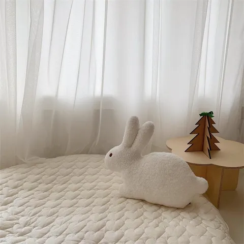 Cute Long Ear Rabbit Plush Toy Stuffed Animal Soft Soothing Doll Kids Companion Nursery Bedroom Decor Gift