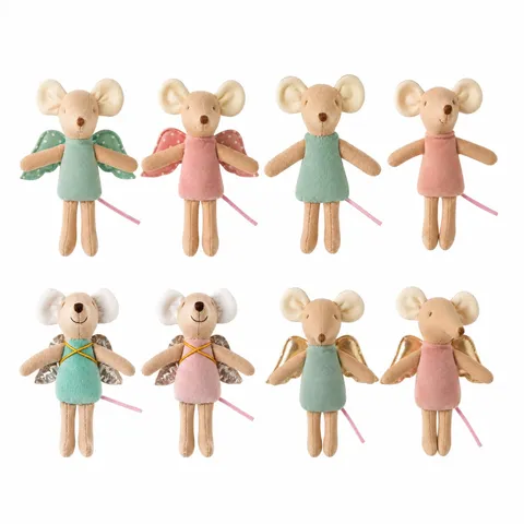 Children Pretend Play Cute Mouse Doll Mini Animal Stuffed Toy Nordic Style Cotton Linen Handmade Toy Kids Room Decor Gift
