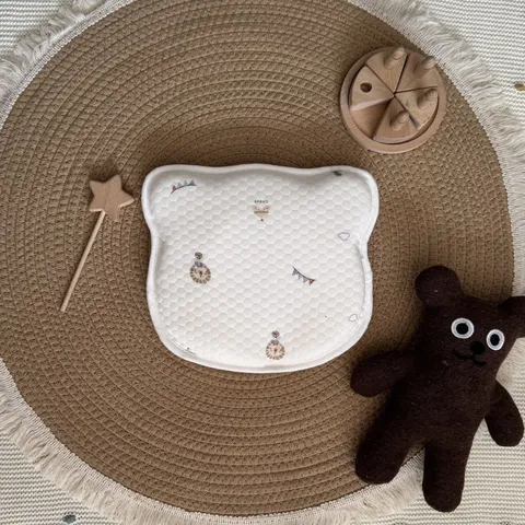 Almohada de Espuma de Memoria para Bebé Patrón de Animal Lindo Soporte de Cabeza Funda Desmontable Lavable Almohada de Sueño