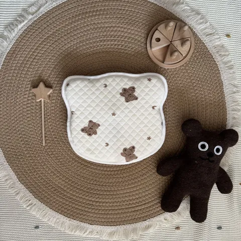Almohada de Espuma de Memoria para Bebé Patrón de Animal Lindo Soporte de Cabeza Funda Desmontable Lavable Almohada de Sueño