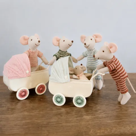 Cute Cotton Linen Mouse Plush Toy Stuffed Animal Mini Micro Scene Doll Striped Onesie Clothes Children Companion Toy