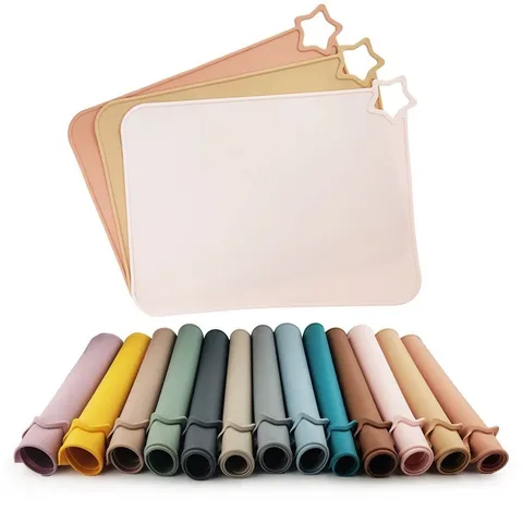 Nordic Minimalist Silicone Place Mat Waterproof Non-Slip Heat-Resistant Baby Feeding Table Mat Kitchen Dining Table Decor