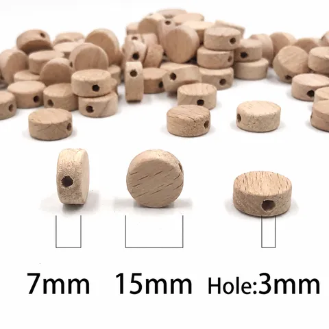 Perles Plates en Bois de Hêtre DIY Perles en Vrac Alphanumériques Perles de Chiffres Lettres Gravées Accessoires de Dentition pour Bijoux
