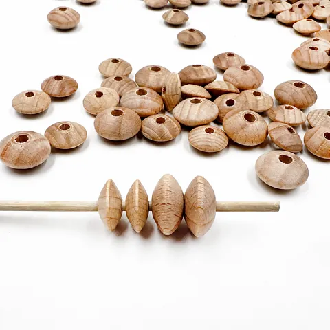 Perles Vrac en Bois de Hêtre Naturel Perles Entretoises Abaque Pour Fabrication de Bijoux DIY et Artisanat