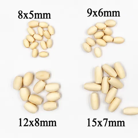 Perles Vrac en Bois Naturel Schima Grand Trou Ovale Perles Intercalaires en Bois Non Finies Pour Accessoires de Artisanat de Fabrication de Bijoux DIY