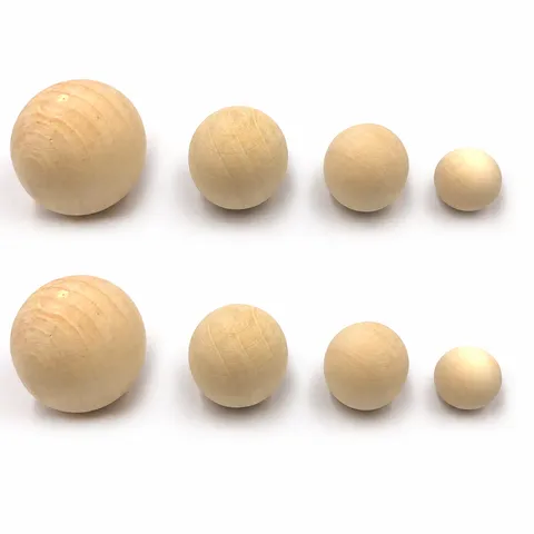 Perles Rondes en Bois de Schima Naturel Boules en Bois Massif Non Soudées Accessoires de Bijoux DIY