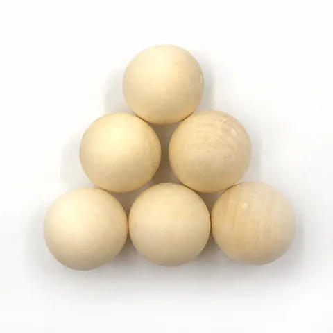 Perles Rondes en Bois de Schima Naturel Boules en Bois Massif Non Soudées Accessoires de Bijoux DIY