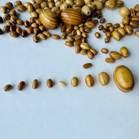 Perles d'Espacement Ovales en Bois de Pin Naturel Perles de Bois Vrac pour Accessoires d'Artisanat de Bijoux DIY