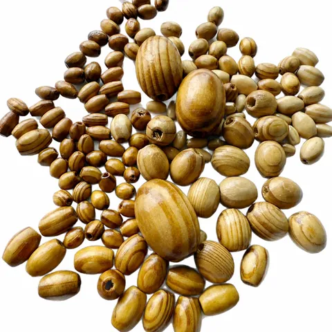 Perles d'Espacement Ovales en Bois de Pin Naturel Perles de Bois Vrac pour Accessoires d'Artisanat de Bijoux DIY