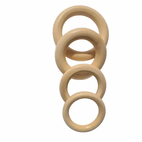 Anneaux en Bois Vernis Cercles en Bois Naturel Accessoires DIY Boucles de Sac à Main et Anneaux de Rideau pour Artisanat