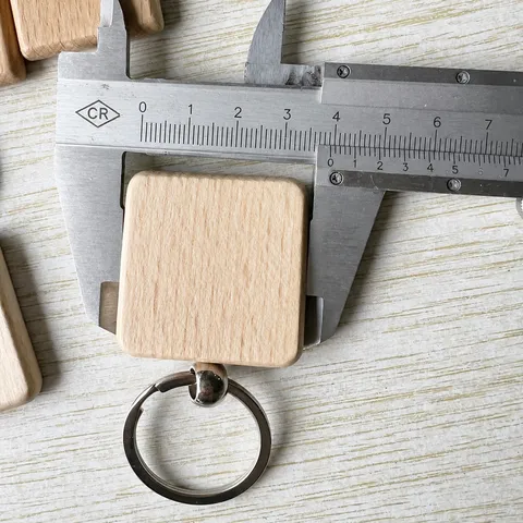 Ξύλινο Μπρελόκ DIY Ακατέργαστο Ξύλινο Κρεμαστό Κρίκος Κλειδιών Φυσικό Ξύλο Οξιάς Γεωμετρικό Σχήμα