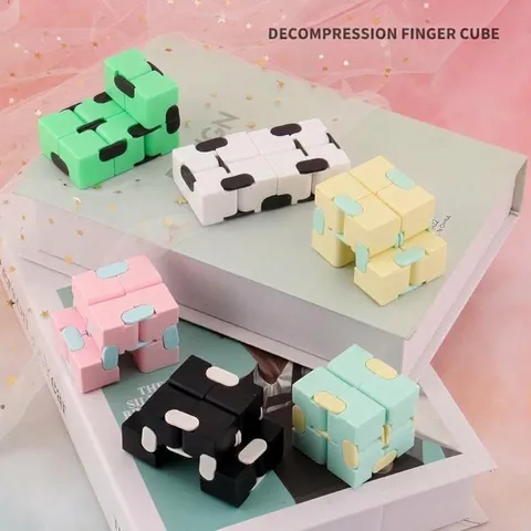 Infinity Cube Juguete Antiestrés Colores Macaron Alivio del Estrés Bloque Mágico Geométrico para Ansiedad Oficina Diario Unisex