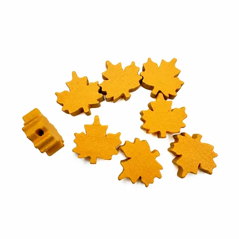 Perles en Vrac en Bois Coloré Feuille d'Érable 20mm Accessoires de Bijoux Faits Main DIY Artisanat Décoration de Maison