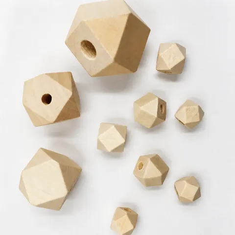 Perles en Bois Naturel Octogone Facetté Bois de Schima Perles en Vrac pour Fabrication de Bijoux DIY Artisanat et Décoration Intérieure
