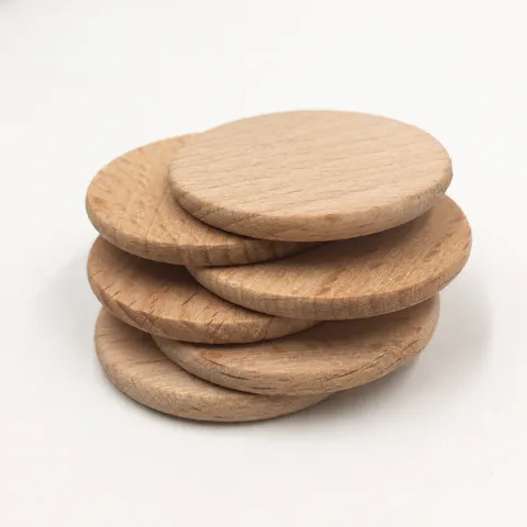 Pièces Rondes en Bois de Hêtre Naturel Disques Bruts Non Finis Pour Accessoires de Bijoux DIY Artisanat Fait Main