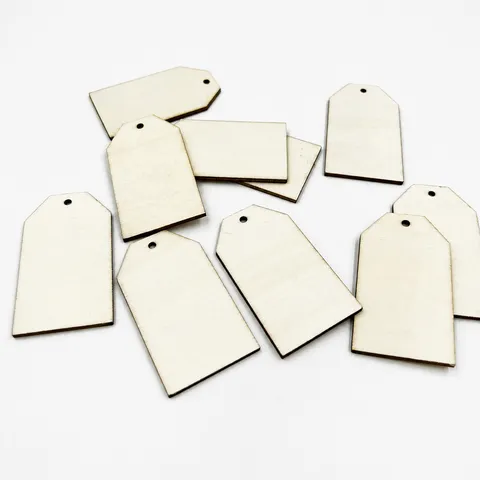 Étiquettes Vierges en Bois Non Finies Tranches de Bois Rectangulaires pour Bricolage DIY