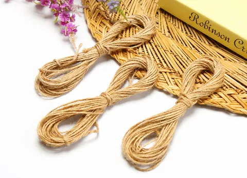 Natural Hemp Rope Three Strand Twine Retro Gardening Decoration DIY Weaving Craft Cord Package String