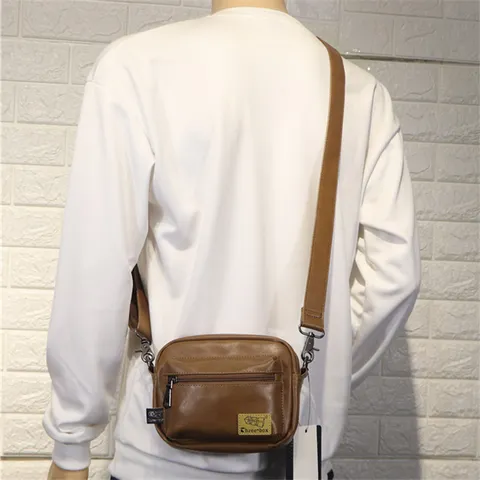 Borsa a Tracolla Casual da Uomo in Pelle PU Piccola Borsa Crossbody Esterna Tasche Multiple Borsa Messenger da Viaggio