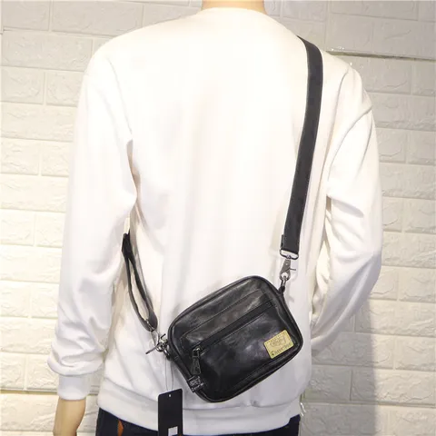 Borsa a Tracolla Casual da Uomo in Pelle PU Piccola Borsa Crossbody Esterna Tasche Multiple Borsa Messenger da Viaggio