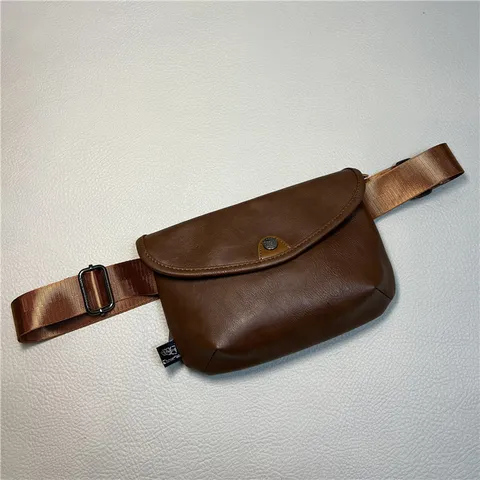 Borsa a Tracolla Piccola in Pelle PU Vintage Casual da Uomo Moda Business Commuting Crossbody Borsa Giornaliera Messenger