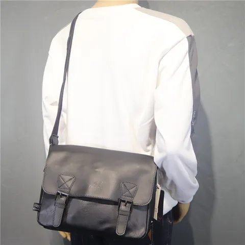 Borsa a Tracolla da Uomo in Pelle PU Vintage Casual Borsa a Tracolla Spalla Retro Scuola Lavoro Borsa per Uomini