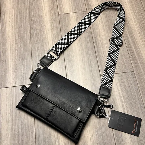 Borsa a Tracolla in Pelle PU da Uomo Casual Tendenza Urbana Borsa da Petto Tasche Multiple Impermeabile da Viaggio