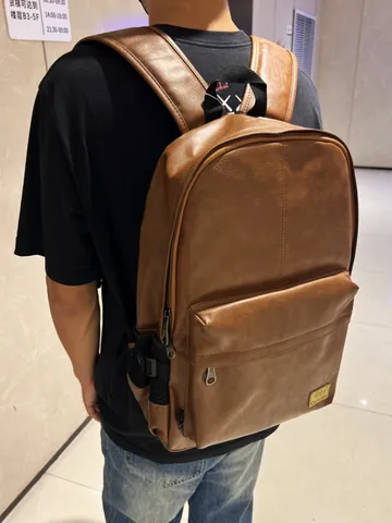Zaino Vintage in Pelle PU da Uomo Grande Capacità Viaggio di Affari Commuting Laptop Zainetto Scolastico Impermeabile Casual