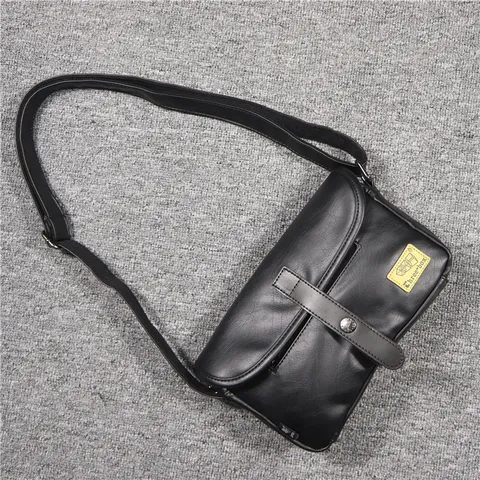 Borsa a Tracolla Casual in Pelle PU da Uomo Vintage Fibbia Magnetica Piccola Borsa a Spalla Messenger