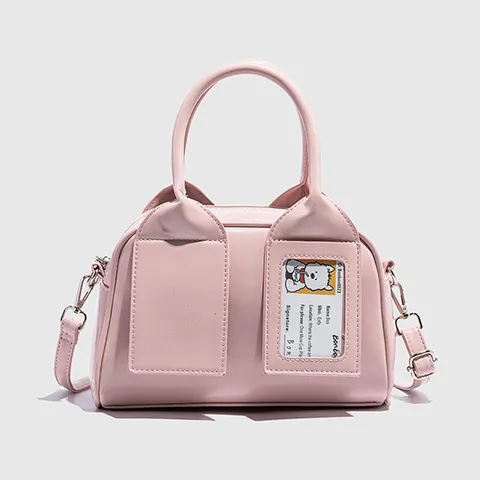 Femme Mode Cuir PU Sac Bowling Tendance Couleur Unie Sac Oreiller Casual Bandoulière Sac à Épaule Quotidien Cabas