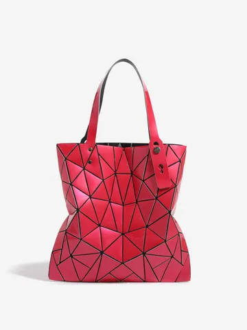 Sac Cabas Géométrique Motif Losange Mode Femme Grande Capacité Cuir PU Sac Bandoulière Décontracté Sac à Main Commutation Quotidienne