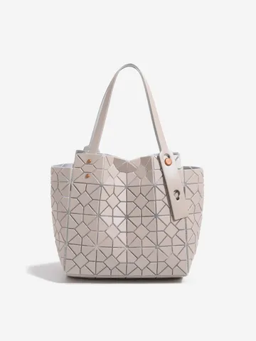 Sac Cabas Bandoulière Femme Mode Motif Losange Géométrique Grande Capacité Sac à Main en Cuir PU Style Designer