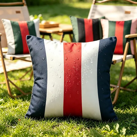 Outdoor Waterproof Pillowcase Digital Printed Cushion Cover Striped Square Throw Pillow Case For Living Room Decor