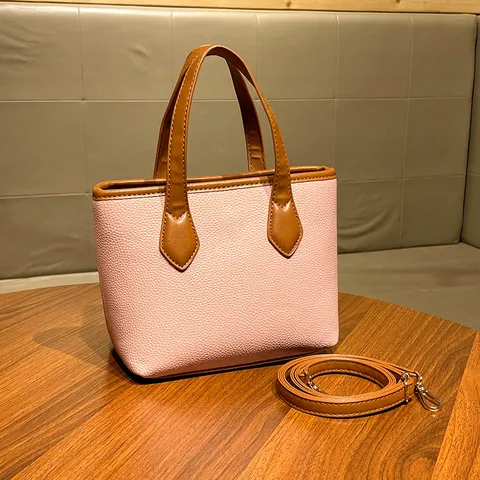 Sac à Main Commuter Femme Cuir PU Motif Litchi Sac Seau Décontracté Polyvalent Poignée Supérieure Sac Bandoulière Mode Cabas
