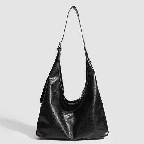 Sac Cabas Vintage en Cuir PU Souple pour Femmes Grande Capacité Sac d'Épaule Décontracté Sac à Main Mode