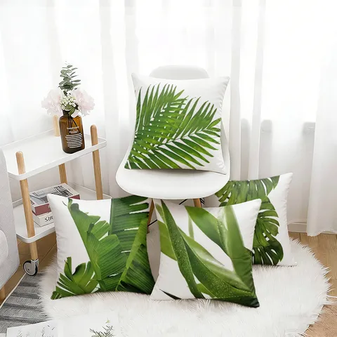 Outdoor Waterproof Throw Pillow Cover Tropical Plant Leaves Pattern Square Cushion Case For Living Room Garden Home Decor