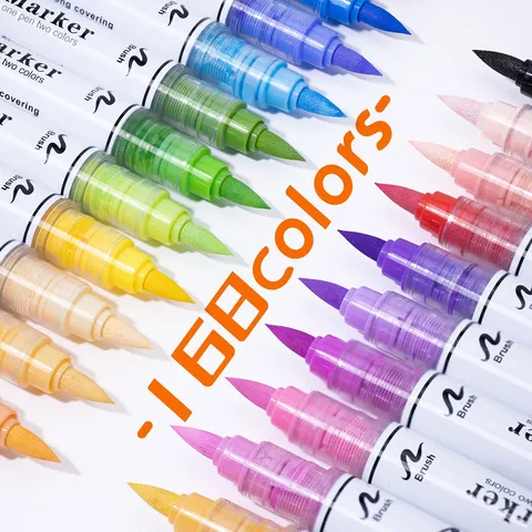 Double Ended Acrylic Paint Markers Dual Color Liquid Marker Set For Drawing Art Crafting School Supplies