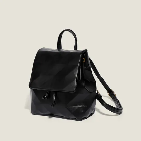 Femmes Mini Géométrique Motif Losange Sac à Dos Cuir PU Casual Commuting Sac d'École Mode Voyage Daypack Sac