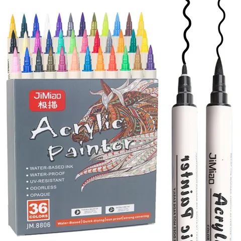 Acrylic Paint Pens Dual Tip Art Markers For Rock Painting Canvas Wood Ceramic Craft Drawing And Coloring