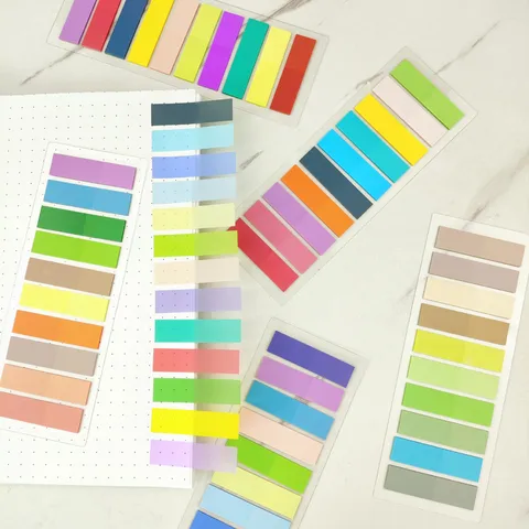 PET Indice Schede Note Adesive Segnapagina Traslucido Colore Morandi Macaron per Scuola Ufficio Cancelleria