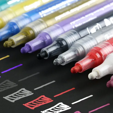 Water Based Acrylic Paint Markers Art Marker Pens For Rock Painting Canvas Wood Fabric Ceramic Craft Drawing Assorted Colors